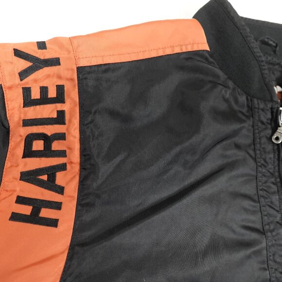 Harley Davidson Motorcycle Bomber Jacket Men's XXL Embroidered Spellout Logo - Picture 7 of 12